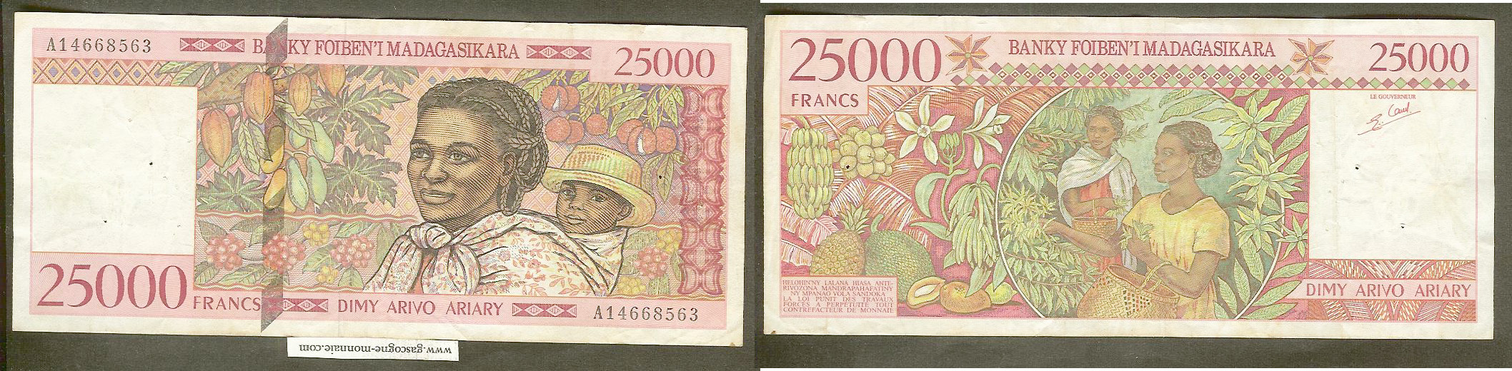Madagascar 25000 francs 1998 VF+